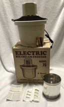 Vintage ELECTRIC ICE CREAM FREEZER Model 76 Richmond Cedar Works 2 QT Yu... - £52.87 GBP