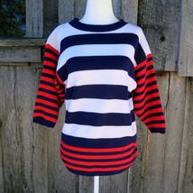 Marlene Nautical Stripe Pullover Sweater Vintage Knit Top Small - £23.30 GBP