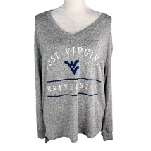 West Virginia University Womens Top Sweater Brushed Gray Pullover S New - £22.80 GBP