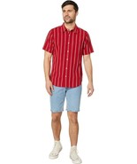 Madewell Mens Reg-Fit Perfect Shirt Crinkle Cotton Twin Pinstripe Carmin... - €42,79 EUR