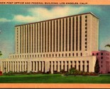 New Post Office and Federal Building Los Angeles California CA Linen Pos... - £2.29 GBP