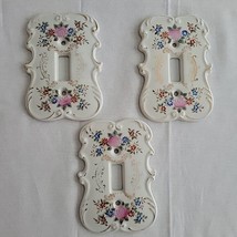 VTG Lot 3 Arnart Light Switch Cover Plate Porcelain Floral Japan Ornate French - £21.25 GBP