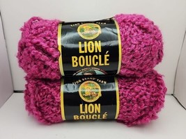 Discontued New Lion Brand Boucle #112 Rose 6 Super Bulky 2.5 Oz 57 Yds 2 Skeins - £11.09 GBP