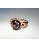 Signed JS 925 Sterling Silver Rose Gold Vermeil Rhodolite Garnet Ring C580 - £53.41 GBP