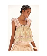 New Anthropologie Let Me Be Eyelet Tiered Swing Top $110 SMALL Neutral M... - $62.13 CAD