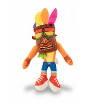 Crash Bandicoot Aku Aku Mask Plush Toy 11&quot; Colorful Tribal Game Collectible - $22.28 CAD