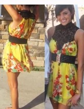 Yellow Floral Dress SMALL *Belt Not Included* - $182.81 MXN