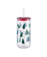 Glass 20Oz Can Sipper Christmas Trees with Lid - $289.68 MXN
