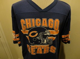 Vtg 80&#39;s Chicago Bears HELMET Logo NFL 50-50 Blue Jersey Shirt Fit Adult... - £31.02 GBP