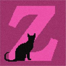 Pepita needlepoint kit: Letter Z Black Cat, 7&quot; x 7&quot; - $50.00+