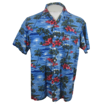GJC Men Hawaiian camp shirt p2p 25 L aloha luau tropical St Thomas Caribbean vtg - £17.02 GBP