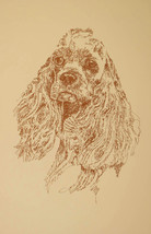 Cocker Spaniel Dog Art Portrait Print #34 Kline adds dog name free. WORD DRAWING - £38.75 GBP