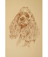 Cocker Spaniel Dog Art Portrait Print #34 Kline adds dog name free. WORD... - $49.45