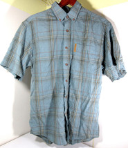 North River Outfitters Short Sleeve Button Down Shirt Plaid Blue/Gray Size M - £11.83 GBP