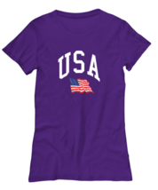 Independance Day TShirt USA Flag 4th July Purple-W-Tee  - £17.01 GBP