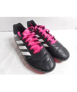 Adidas Black and White Youth Male Baseball Cleats Size 4 Pink Laces Pink... - £18.82 GBP