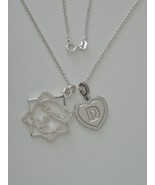 Sterling Silver Sun Face and D-heart Pendants w/ 18” 1.7 mm Sterling Sil... - £79.93 GBP