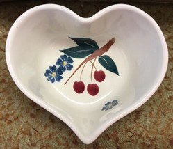 Chaparral Pottery Collector Stoneware Bowl Cherries Floral Heart Baking? Dish - £19.56 GBP