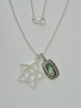 Marcasite Enhanced Sterling Paua Shell and Star face Pendants w/ 16” 1.7... - $100.00
