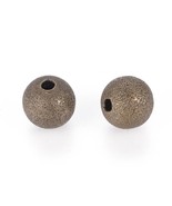 20 Brass Metal Beads 10mm Round Stardust Antique Bronze Tone Jewelry Sup... - $112.71 MXN