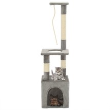 Cat Tree with Sisal Scratching Posts 109 cm Grey - £27.51 GBP