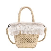 Straw Bag Rattan Handbag Hand-woven Handbag Women Tote Bag Summer Beach ... - £38.30 GBP