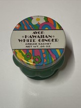 1959 Collectible Avon Hawaiian White Ginger Cream Sachet .66 Ounce Glass Jar - $4.99