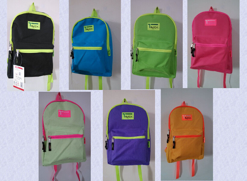 OVEREXPOSED NEON ZIPPER BACKPACK 7 Colors School Pack Day Bag Hiking Ruc... - $14.00