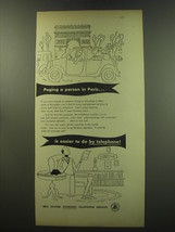 1949 Bell Telephone Ad - Paging a person in Paris - $18.49