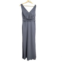 Jenny Packham Dress Cowl Back Trumpet Gown Silverstone V-Neck Chiffon Ma... - $95.64