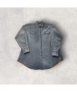 Vtg Wrangler Brush Popper Denim Pearl Snap Button Long Sleeve Shirt XLT ... - $515.54 MXN