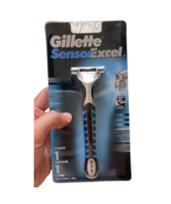 Gillette Sensor Excel Razor Handle Twin Blade Manual  1 Cartridge FREE S... - $17.81