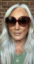 Vintage Sunglasses 1970s-80s Womens Large Square  Tortoise Gradient Lenses - $61.48