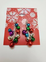 Kohl&#39;s Women&#39;s Christmas French Wire Drop Earrings Cluster Jingle Bells New - £8.09 GBP