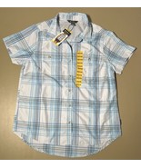 Eddie Bauer SS Adventure Shirt Women’s M Ancient Water Starling Plaid - $364.46 MXN