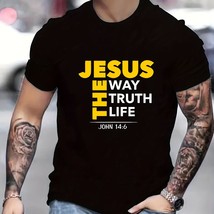 Jesus Print T-shirt, Men&#39;s T-shirt, Summer Casual Faith - $25.00