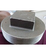 Square Head Plug, Threaded 5 inch-black iron  NEW - $20.37 CAD