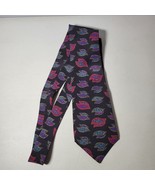 Alexander Julian Coulors Tie Mens Silk Stylish Black Patterned Necktie - $9.98