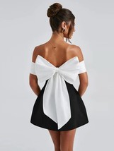 Backless Off-Shoulder 3D Bow Mini Dress - $39.05+