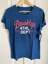 New Aeropostale Brooklyn Logo Blue Short Sleeve Crew Neck Soft Cotton T-shirt XL - £11.67 GBP