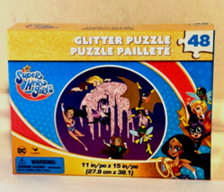 DC Super Hero Girls Glitter Puzzle 48 pcs 11"x15" New Sealed - $13.54