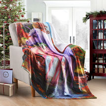 Horse Holiday Fleece Throw Blanket Fuzzy Warm Throws Gift 50&quot;x 60&quot; - £31.95 GBP