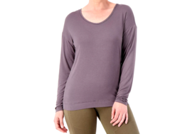 zuda Z-ReFresh Aloe Infused Long Sleeve Sleep Top- Slate, XL - £17.06 GBP