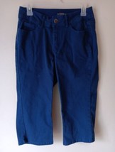 Riders by Lee Capri Jeans Womens Sz 6M Navy Blue Stretch Denim Pockets M... - $12.87
