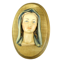 Relief of Virgin Mary Wooden Relief, Virgin Mary Religious Statues Sculptures - £12.69 GBP+