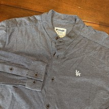 Young LA Shirt Mens Medium Gray Button Up Mandarin Collar Streetwear - £16.72 GBP