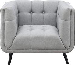 Gray Button Tufted Upholstered Living Room Chair By Ac Pacific. - £331.24 GBP