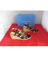 Jack Rogers Polly Mid Slingback Wedge Sandals $128 - US SIZE 9 1/2 - Bla... - $556.59 MXN