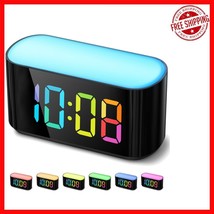 Sleek Dual Alarm Rainbow Clock with Large Readable Display &amp; Colorful Ni... - $334.36 MXN