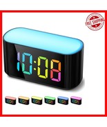 Sleek Dual Alarm Rainbow Clock with Large Readable Display &amp; Colorful Ni... - $334.07 MXN